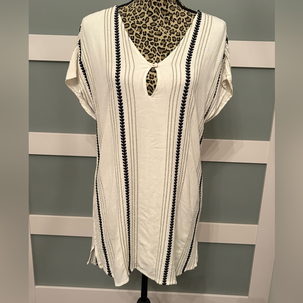Amuse Society Ivory, Black, Good Striped Mini Dress